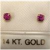 Image 1 : $200 14K  Genuine Ruby 3Mm Earrings