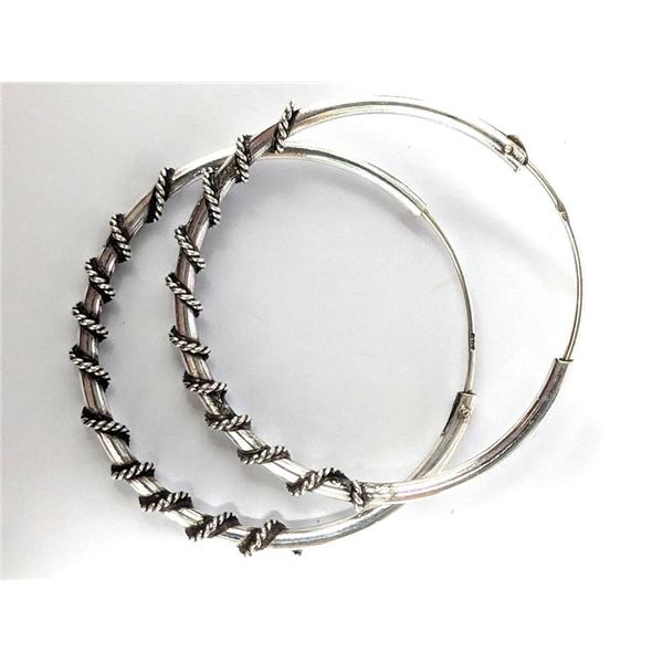 $70 Silver Hoop 4G Earrings