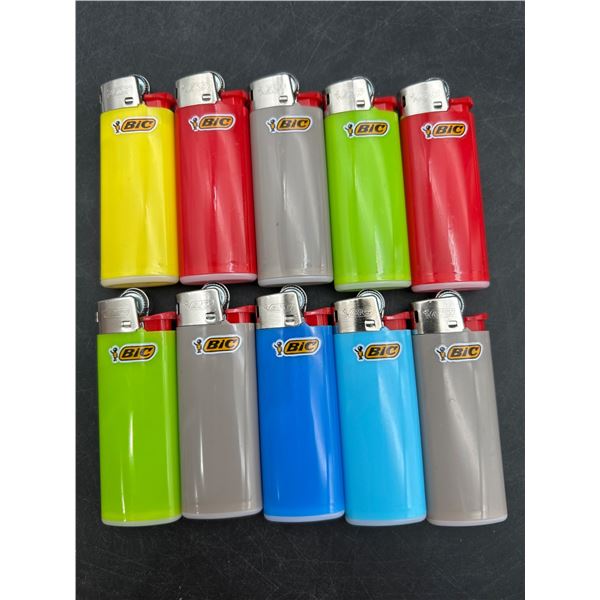 Lot of 10 Mini Bic Lighters in Assorted Colors