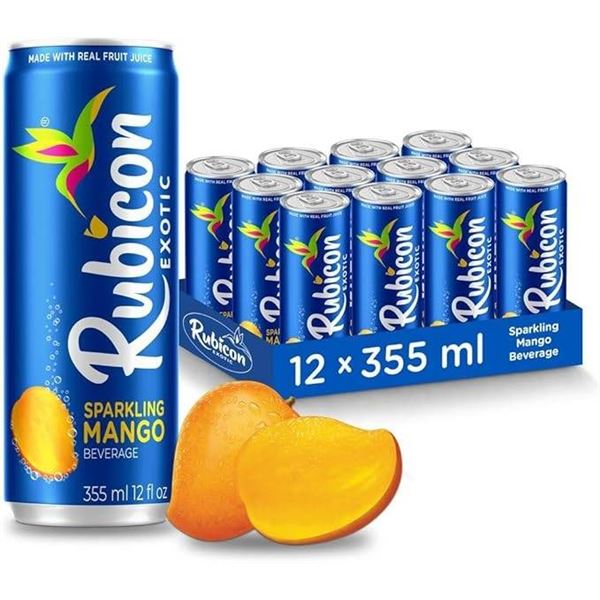 Rubicon Exotic Sparkling Mango Beverage, 12 Cans, 330ml Each