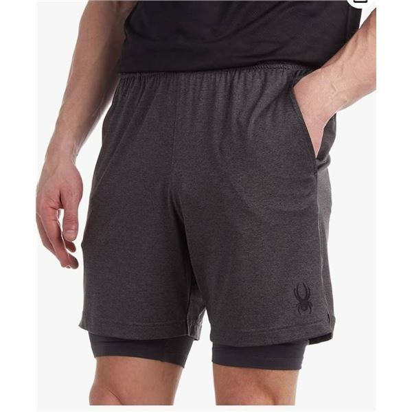 pyder Men’s Athletic Shorts – 2 in 1 Performance Active Gym Shorts with Compressio