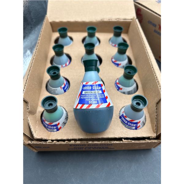 Food Club Green Food Coloring, 55 mL, Lot of 12 Units