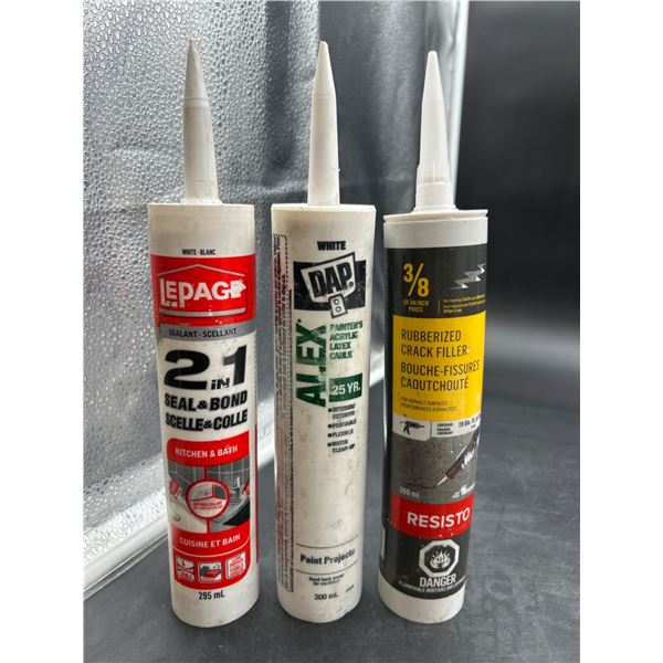 Lot of 3 Tubes of Adhesive and Sealant Products