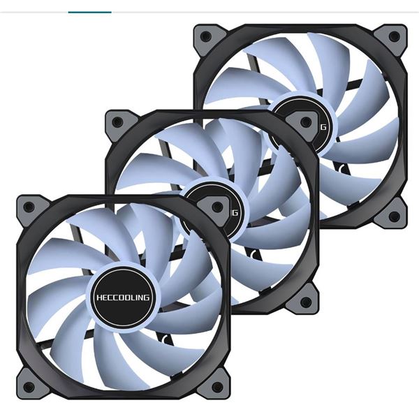 HEC 3 Pack Cooling WN1 and WM120 Fans with Hydraulic Bearings, 120mm, ***Black *** Lot of 2