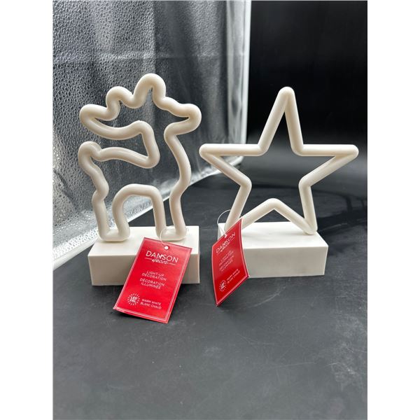 Damson Decor Light-Up Decoration Set Featuring Reindeer and Star Designs