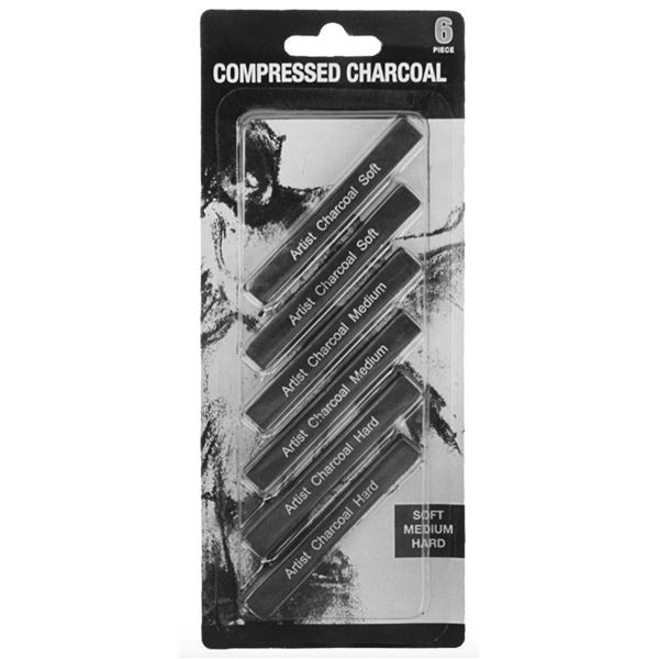 Compressed Charcoal Set with Soft, Medium, Hard Grades
