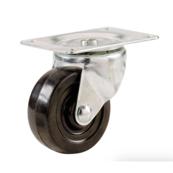 1-1/4 in. Soft Rubber and Steel Swivel Plate Caster with 30 lb. Load Rating Lot of 9