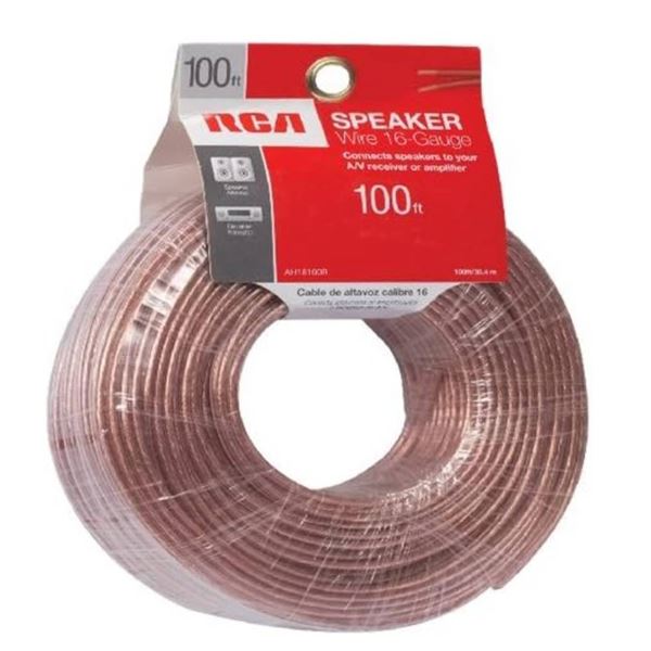 RCA AH16100R 16-Gauge Speaker Wire, 100 ft (30.4m) Spool