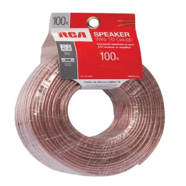 RCA AH16100R 16-Gauge Speaker Wire, 100 ft (30.4m) Spool