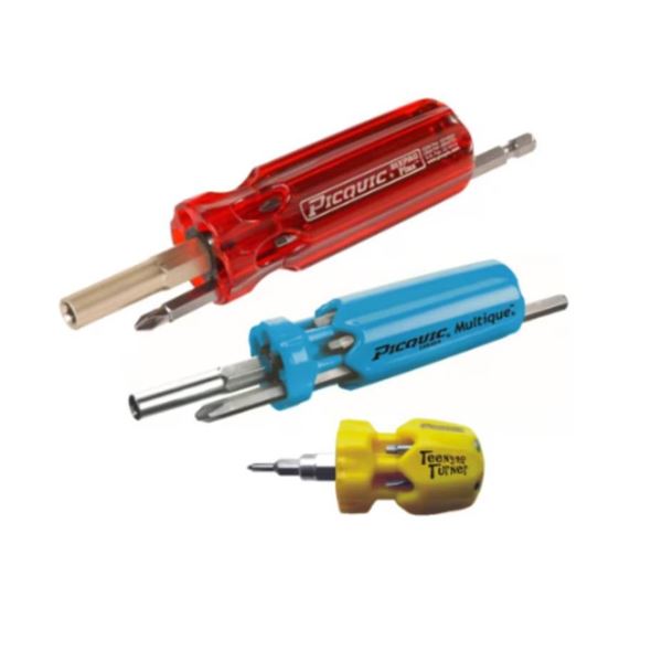 Picquic Family Pack 3-Piece multbit screwdriver set. -3 Pack of Blue