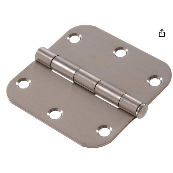 Hillman Hardware Essentials Door Hinges, Satin Nickel, 3 1/2 in, 12 Pieces