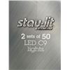 Image 3 : Sylvania Stay-Lit Platinum LED C9 Lights, 2 Sets of 50, 100 Total Lights
