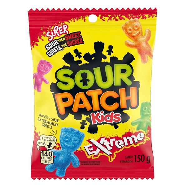 Lot of 10 Sour Patch Kids Extreme Candy 150g Bags