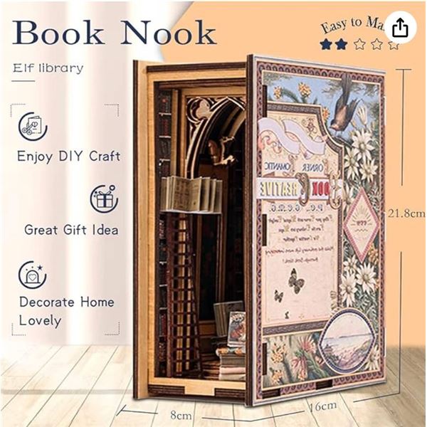 Cutebee DIY Book Nook Kit With LED Light SC11