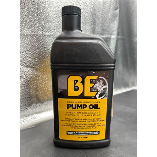 BE Pressure Washer Pump Oil – 1L / 34 oz Non-Detergent Mineral Oil