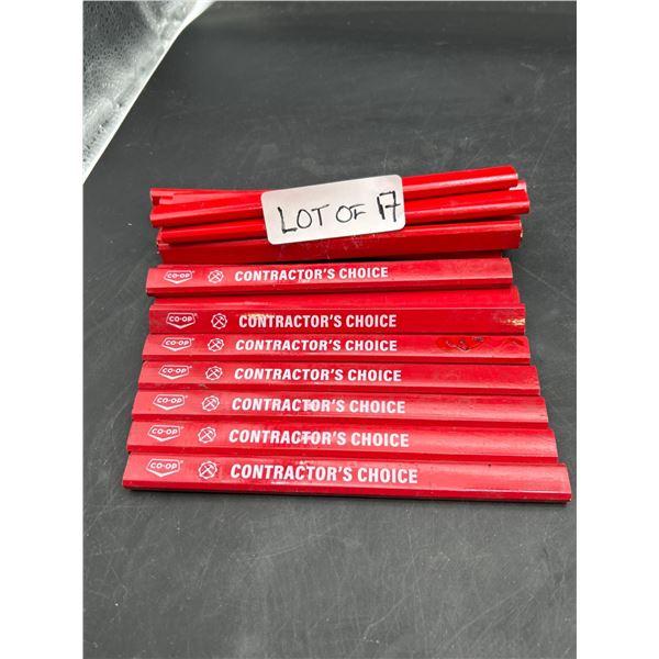17 Contractor’s Choice Red Flat Carpenter Pencils