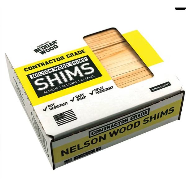 Nelson Wood Shims Contractor Grade BA Shims, Easy Snap, Rot Resistant, Split Resistant