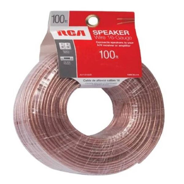 RCA 16-Gauge Speaker Wire AH16100R 100 ft Length