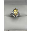 Image 1 : Marquise-Cut Yellow topaz 2.4 carat Ring with Accents in .925 SILVER Setting