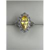 Image 3 : Marquise-Cut Yellow topaz 2.4 carat Ring with Accents in .925 SILVER Setting