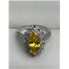 Image 4 : Marquise-Cut Yellow topaz 2.4 carat Ring with Accents in .925 SILVER Setting