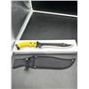 Image 2 : 16″ Defender Xtreme Full Tang Hunting Knife with Black/Yellow Rubber Handle