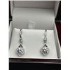 Image 1 : $1580 APPRAISED 2.0 CARAT TRIANGULAR .925 EARRING SET