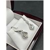 Image 5 : $1580 APPRAISED 2.0 CARAT TRIANGULAR .925 EARRING SET
