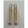 Image 1 : Two Transparent Plastic Tubes Containing Gold-Colored Flake Material