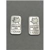 Image 1 : 1 Gram .999 Fine Silver Bars with Maple Leaf Design LOT of 2