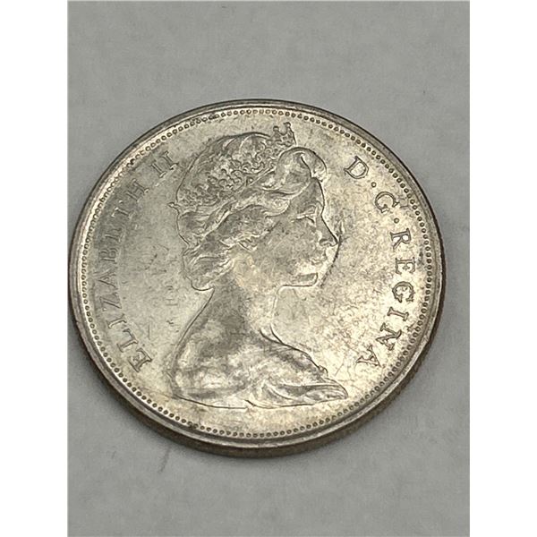 1966 Canada 50 Cents Silver Coin Featuring Queen Elizabeth Ii