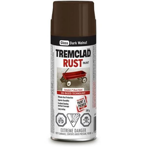 Rust-Oleum Tremclad Gloss Dark Walnut Rust Paint, 6 x 340g Aerosol