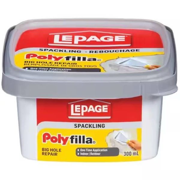 6 LePage Polyfilla 900 mL Big Hole Repair Spackling Containers