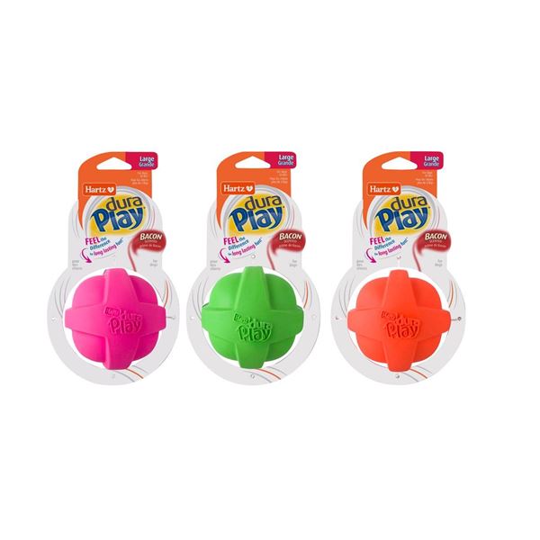 Hartz DuraPlay Fill & Freeze Case Lot of 8 Packs of 3 Dog Toys in Assorted Colors