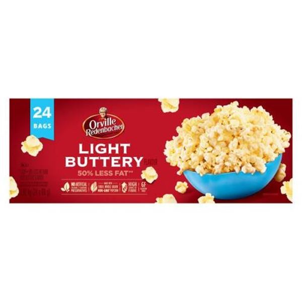 LOT OF 2 Orville Redenbacher Light Buttery Microwave Popcorn, 24 Bags Each