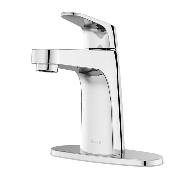 Pfister Matlock Brushed Chrome Bathroom Faucet with Push-and-Seal Drain