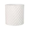 Image 1 : White Ceramic Planter with Geometric Pattern