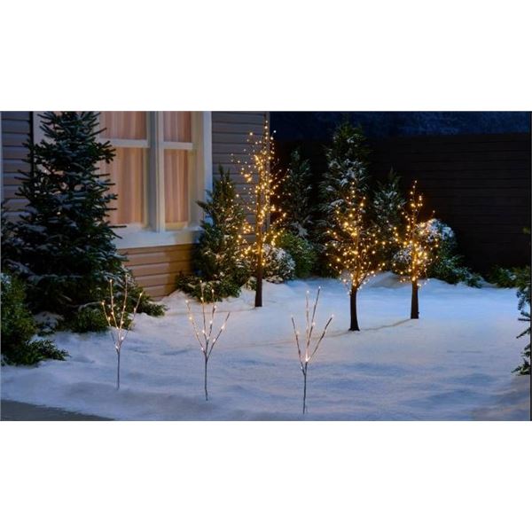 Danson Decor 3 Lawn Stakes LED Lights, Warm White, Indoor/Outdoor LOT OF 3