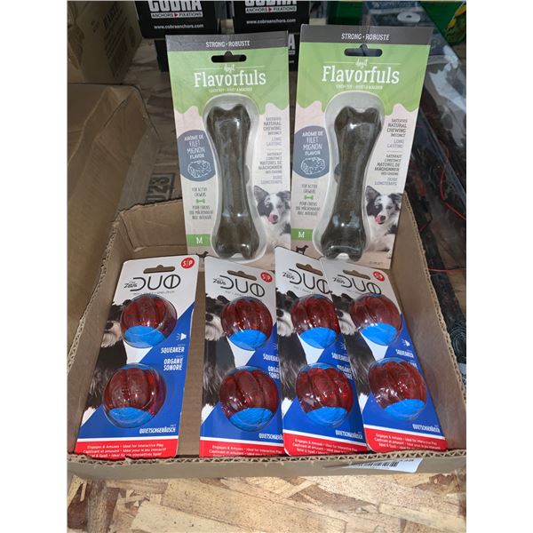 Dog Chew Toys Assortment: Degit Flavorfuls and Zags Duo Chew Products
