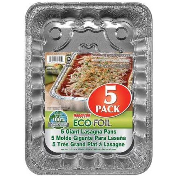 Handi-Foil 5-Pack Giant Lasagna Pans, 13 5/16 in x 9 5/8 in x 2 3/16 in