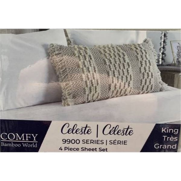 Comfy Bamboo World 9900 Series King Sheet Set, 4 Piece