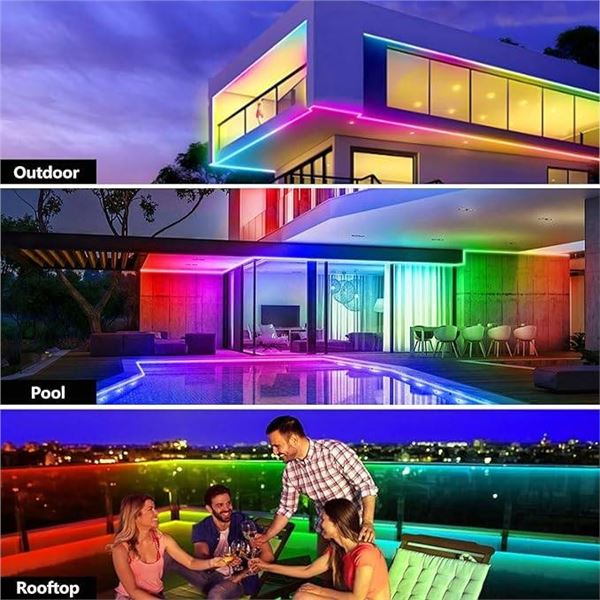 Outdoor LED Strip Lights Waterproof Multi-Color Lighting System