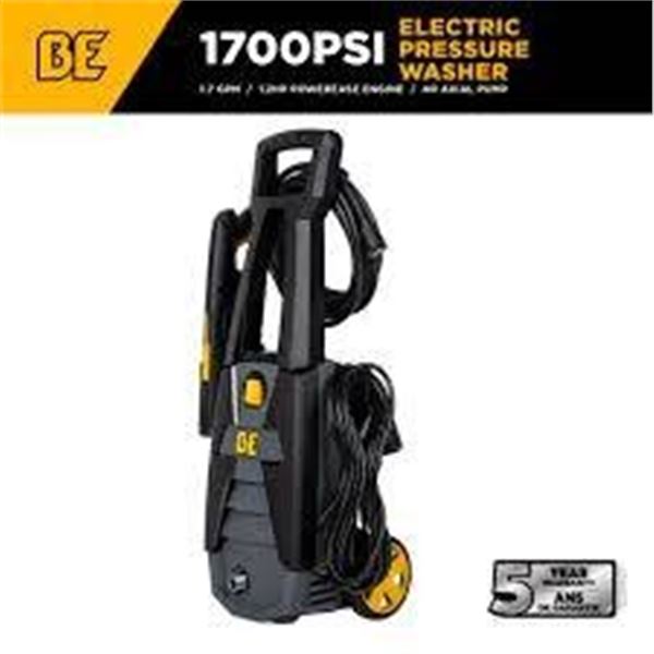 BE Electric Pressure Washer 1700 PSI 1.7 GPM 120 Volts
