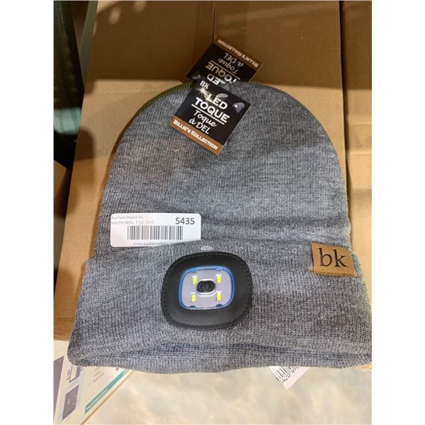 Grey Beanie Hat With LED Light And USB Rechargeable Feature