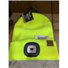 Image 1 : Neon Green Beanie Hat With LED Light And USB Rechargeable Feature