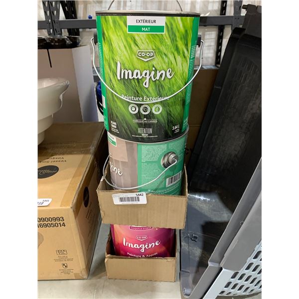 6 Co-op Imagine Paint Cans – Mixed Exterior and Interior Paint