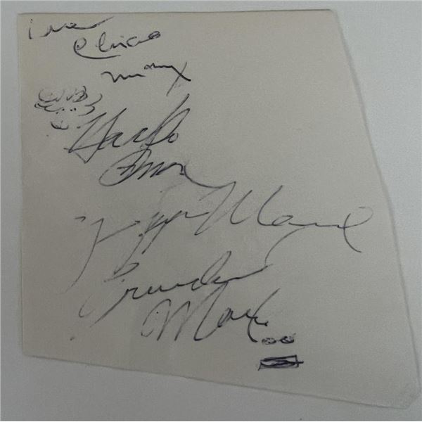 Marx Brothers signed slip