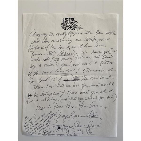 Strawberry Alarm Clock George Bunnell signed letter