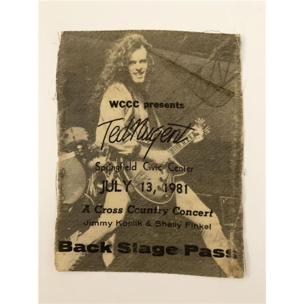 Ted Nugent 1981 Backstage Pass