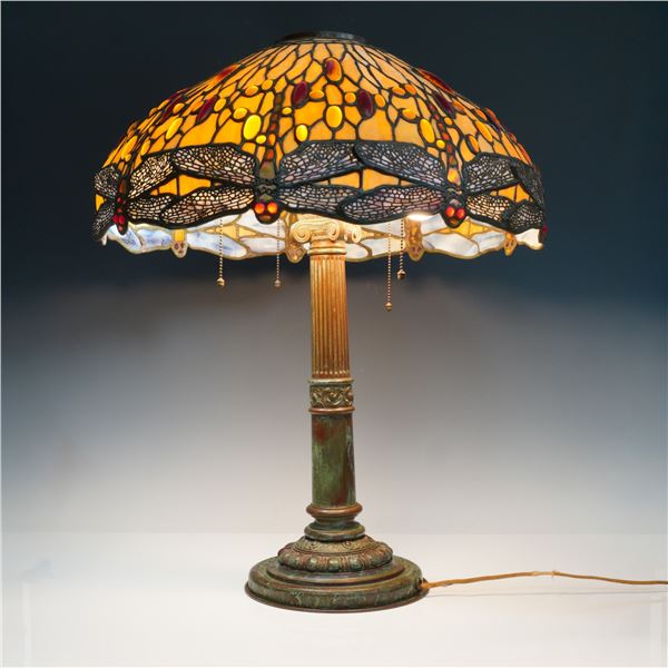 Tiffany Studios Table Lamp with Dragonfly Shade